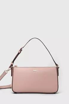 Кожаная сумочка Dkny, розовый