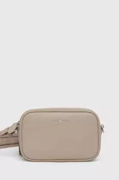 Кожаная сумочка Emporio Armani, бежевый