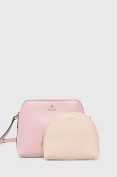 Кожаная сумочка Furla, розовый