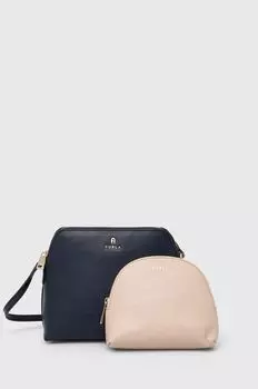Кожаная сумочка Furla, темно-синий