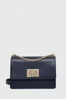 Кожаная сумочка Furla, темно-синий