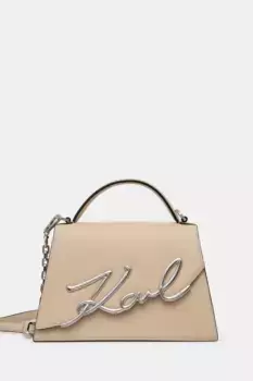 Кожаная сумочка Karl Lagerfeld, бежевый