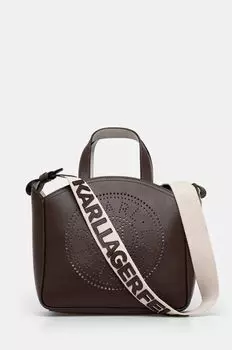 Кожаная сумочка Karl Lagerfeld, коричневый