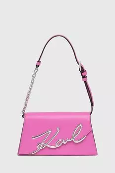 Кожаная сумочка Karl Lagerfeld, розовый