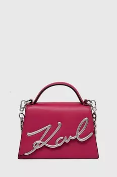 Кожаная сумочка Karl Lagerfeld, розовый