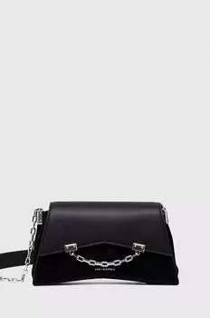 Кожаная сумочка Карла Лагерфельда Karl Lagerfeld, черный