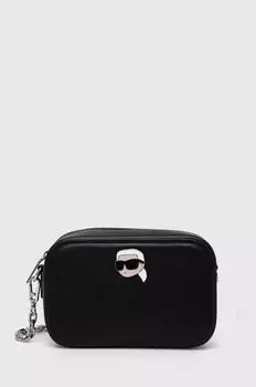 Кожаная сумочка Карла Лагерфельда Karl Lagerfeld, черный