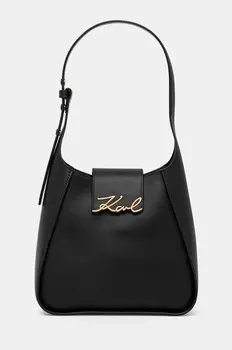 Кожаная сумочка Карла Лагерфельда Karl Lagerfeld, черный