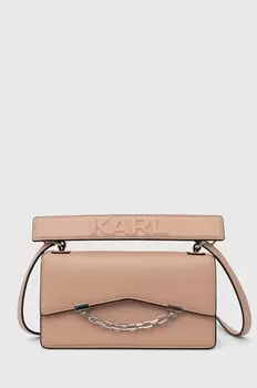 Кожаная сумочка Карла Лагерфельда Karl Lagerfeld, розовый