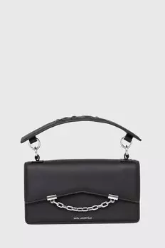Кожаная сумочка Карла Лагерфельда Karl Lagerfeld, черный