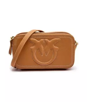Кожаная сумочка Кэрри Pinko, коричневый