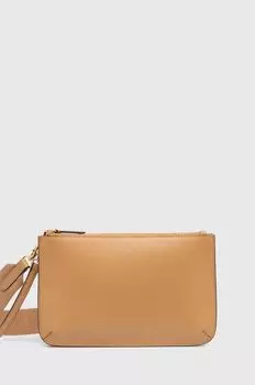 Кожаная сумочка Lauren Ralph Lauren, бежевый