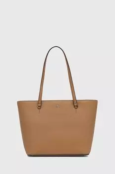 Кожаная сумочка Lauren Ralph Lauren, бежевый