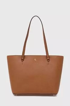 Кожаная сумочка Lauren Ralph Lauren, бежевый