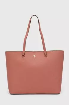 Кожаная сумочка Lauren Ralph Lauren, розовый