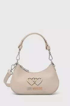 Кожаная сумочка Love Moschino, бежевый