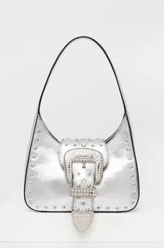 Кожаная сумочка Moschino Jeans, серебряный