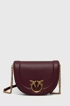 Кожаная сумочка Pinko, бордовый