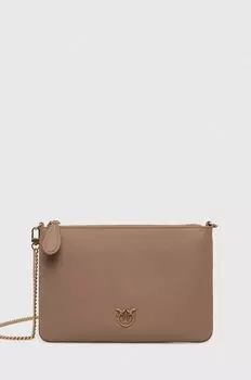 Кожаная сумочка Pinko, коричневый