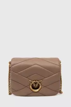 Кожаная сумочка Pinko, коричневый