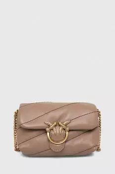 Кожаная сумочка Pinko, коричневый