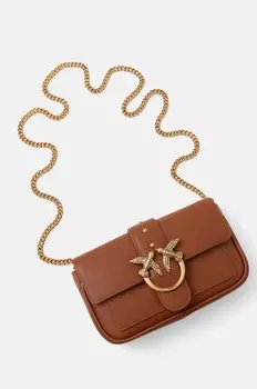 Кожаная сумочка Pinko, коричневый