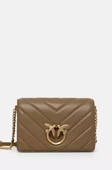 Кожаная сумочка Pinko, коричневый