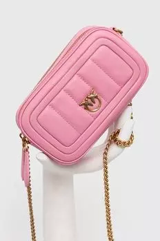 Кожаная сумочка Pinko, розовый