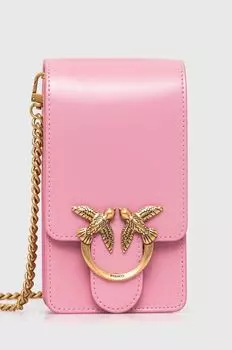 Кожаная сумочка Pinko, розовый