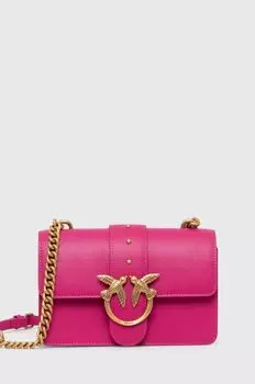 Кожаная сумочка Pinko, розовый