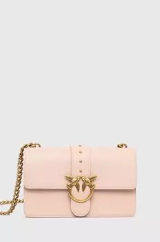 Кожаная сумочка Pinko, розовый