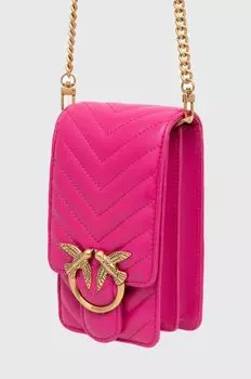 Кожаная сумочка Pinko, розовый