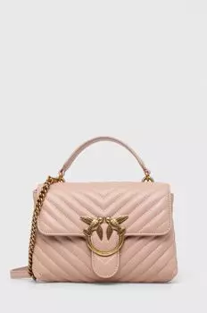 Кожаная сумочка Pinko, розовый