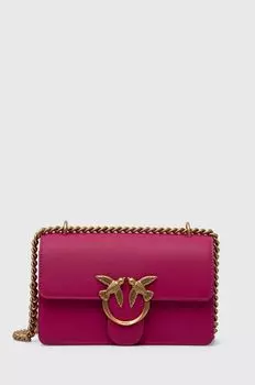 Кожаная сумочка Pinko, розовый