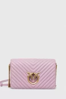 Кожаная сумочка Pinko, розовый