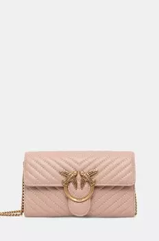 Кожаная сумочка Pinko, розовый