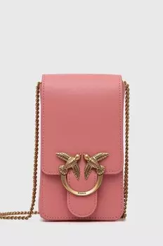 Кожаная сумочка Pinko, розовый