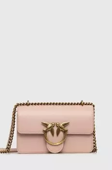 Кожаная сумочка Pinko, розовый