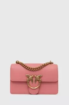 Кожаная сумочка Pinko, розовый