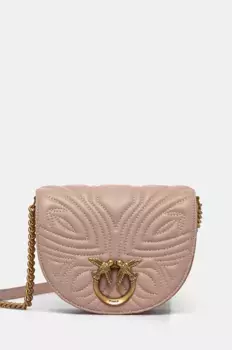 Кожаная сумочка Pinko, розовый