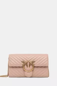 Кожаная сумочка Pinko, розовый
