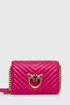 Кожаная сумочка Pinko, розовый