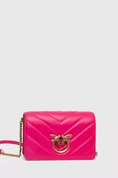 Кожаная сумочка Pinko, розовый