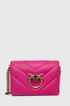 Кожаная сумочка Pinko, розовый