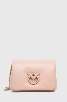 Кожаная сумочка Pinko, розовый
