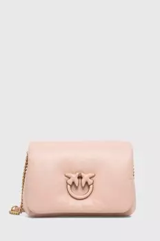 Кожаная сумочка Pinko, розовый