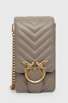 Кожаная сумочка Pinko, серый