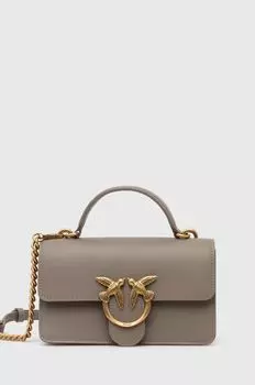Кожаная сумочка Pinko, серый