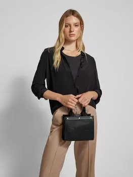 Кожаная сумочка с этикеткой и надписью Hey Marly, черный