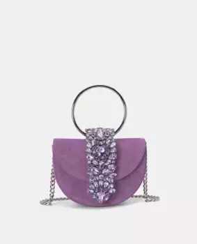 Кожаная сумочка с драгоценными камнями Alma en Pena, фиолетовый